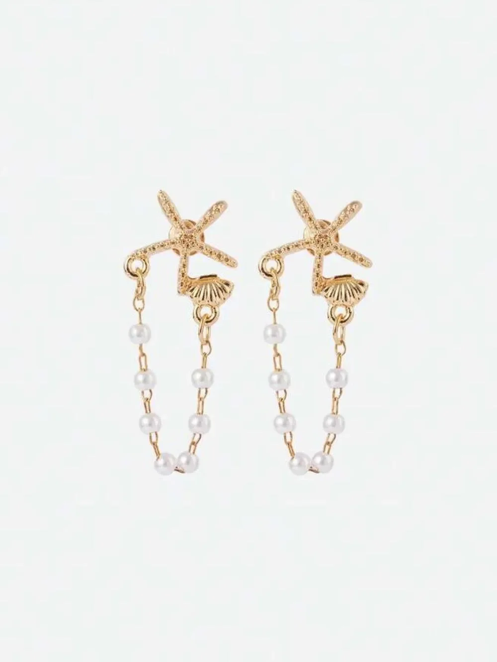 Starfish Pearl Drop Earrings S1413